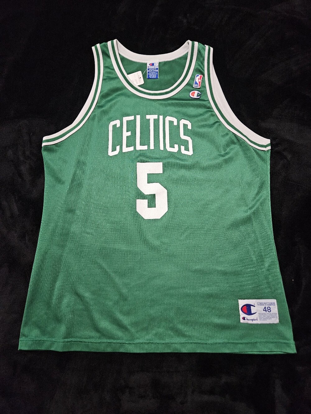 Mens Size 48 Champion Boston Celtics Ron Mercer #5 Basketball Jersey
